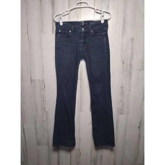 7 For All Mankind Jeans Women’s Size 27 Bootcut Denim Stretch Mid Rise 30x32 - Picture 1 of 9